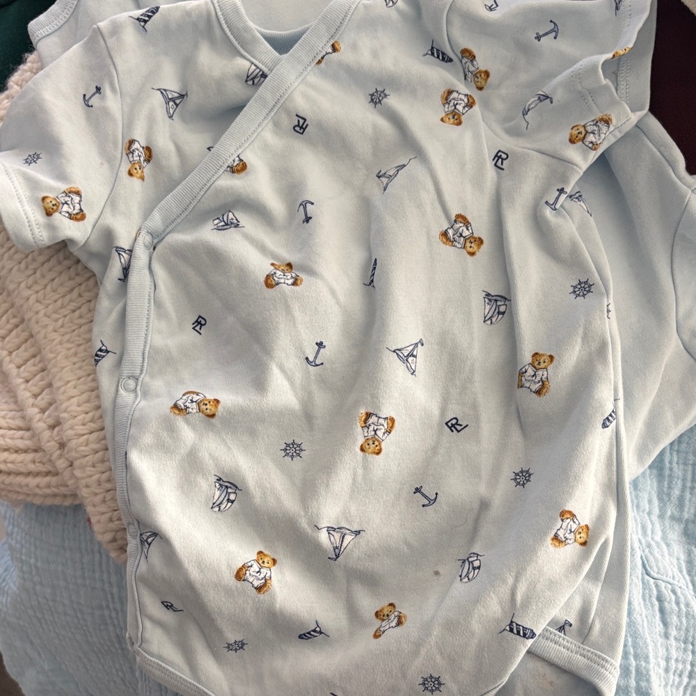 Polo by Ralph Lauren Light Blue Baby One Piece Set - Picture 6 of 7